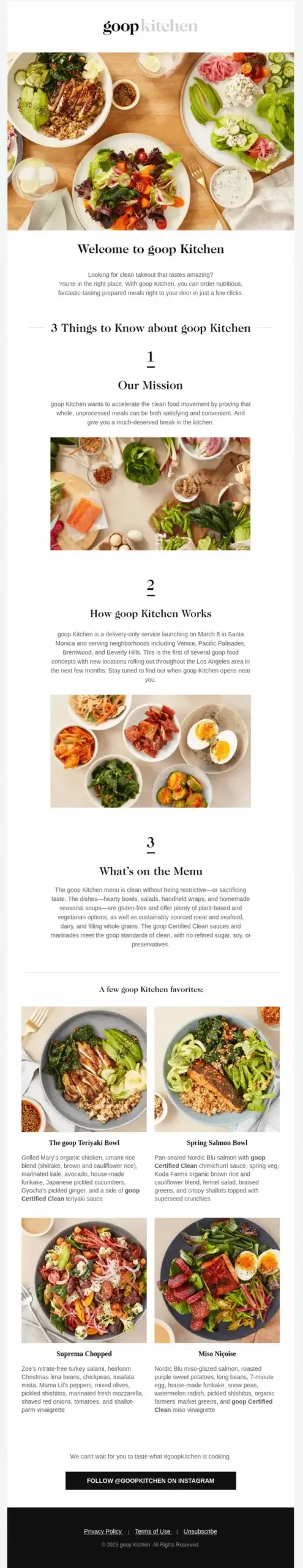 goopKitchen Welcome Email